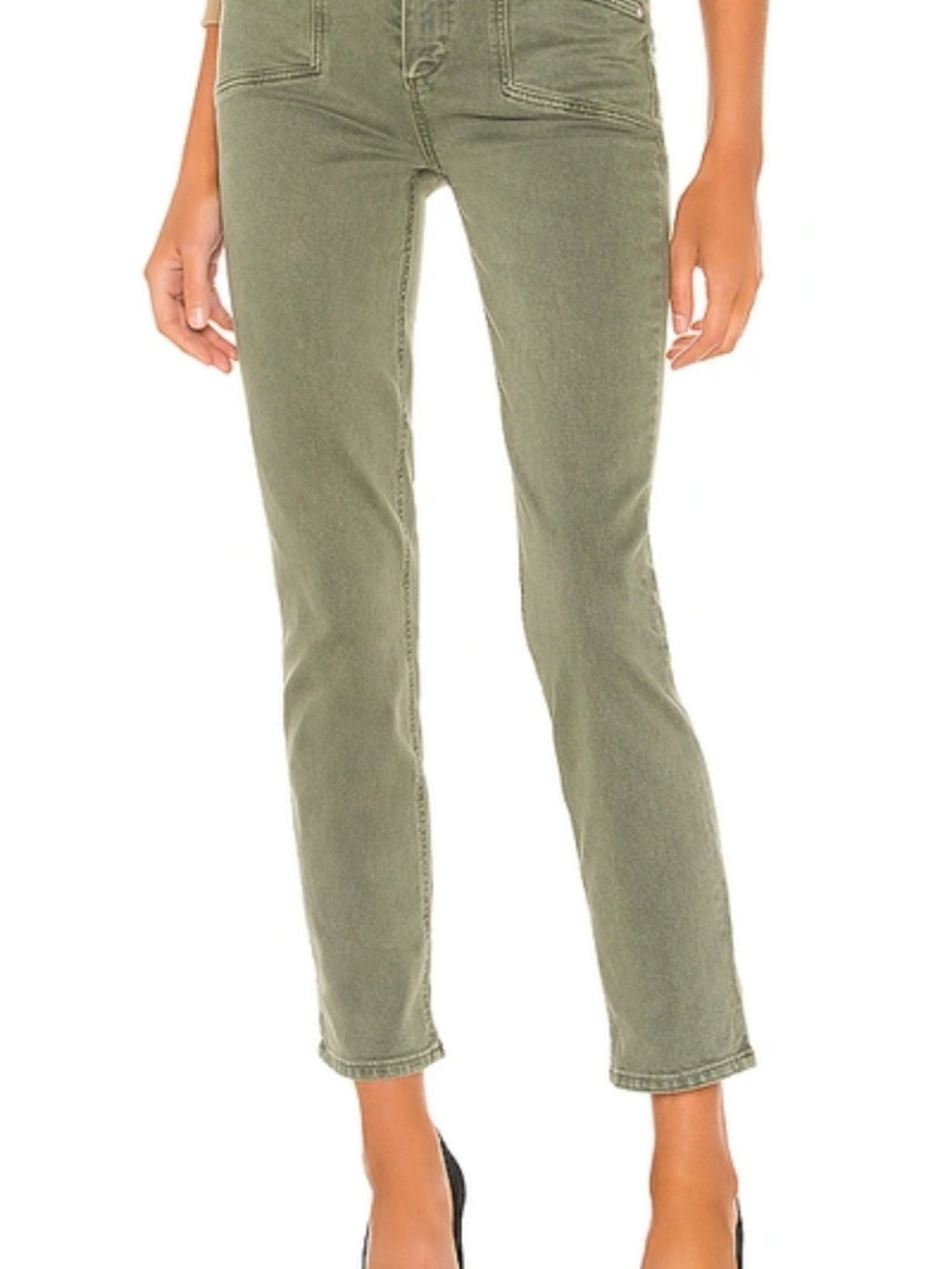 Paige Cindy Jeans in Vintage Brushed Olive Size 28
